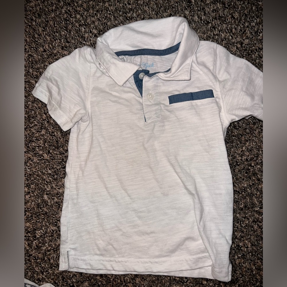 Cat & Jack white toddler boy buttoned up (3T)